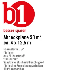 Abdeckplane Polyethylen transparent 4 x 12,5 m