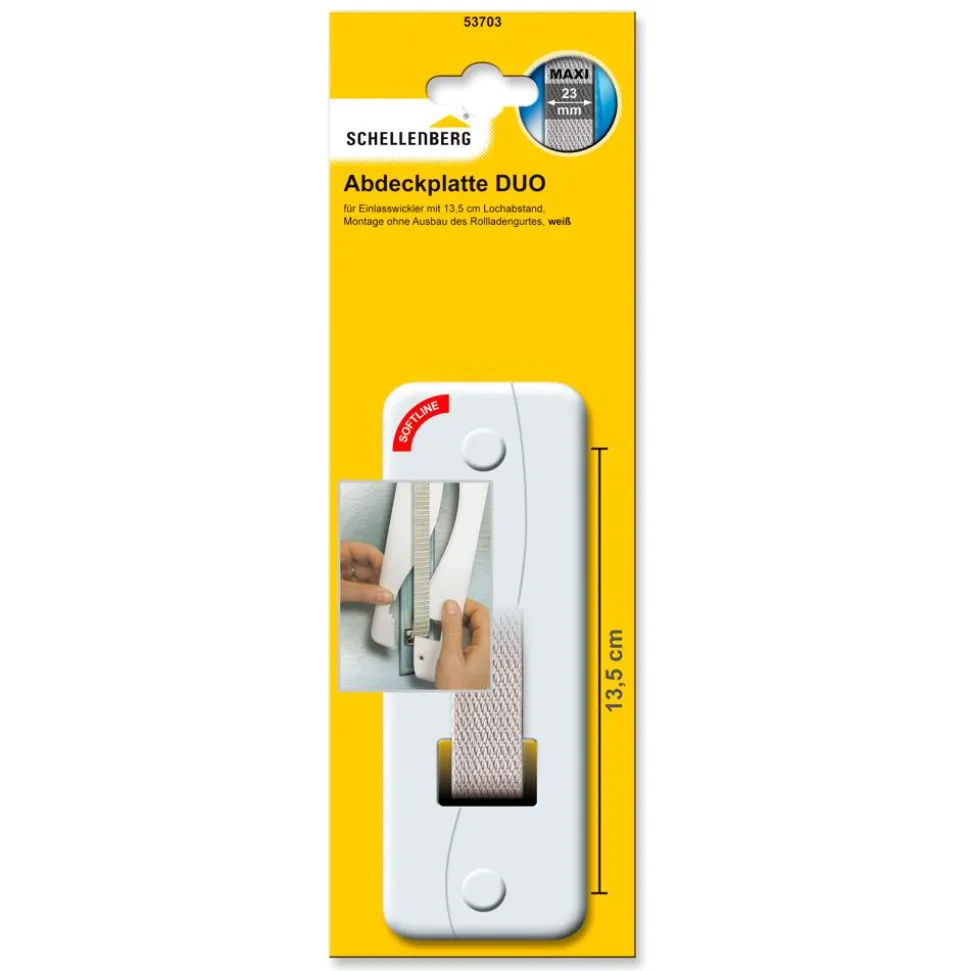 Abdeckplatte 'DUO Maxi' weiß 13,5 cm
