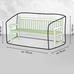Abdeckung für Gartenbank wasserabweisend 170 x 100 x 70 cm