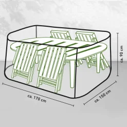Abdeckung für Gartenmöbelset wasserabweisend 150 x 90 x 170 cm