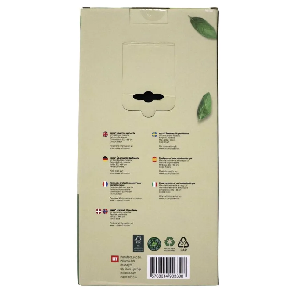Abdeckung für Gasflasche 10 kg schwarz 300 x 28 x 30 cm