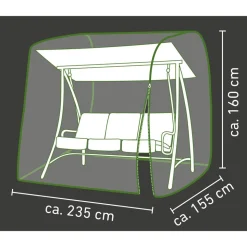 Abdeckung für Hollywoodschaukeln wasserabweisend & UV-beständig 235 x 160 x 155 cm