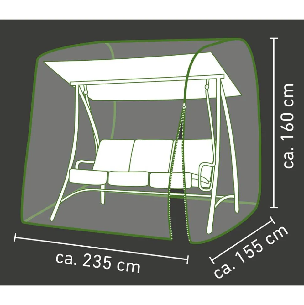 Abdeckung für Hollywoodschaukeln wasserabweisend & UV-beständig 235 x 160 x 155 cm