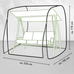 Abdeckung für Hollywoodschaukel wasserabweisend 155 x 170 x 235 cm