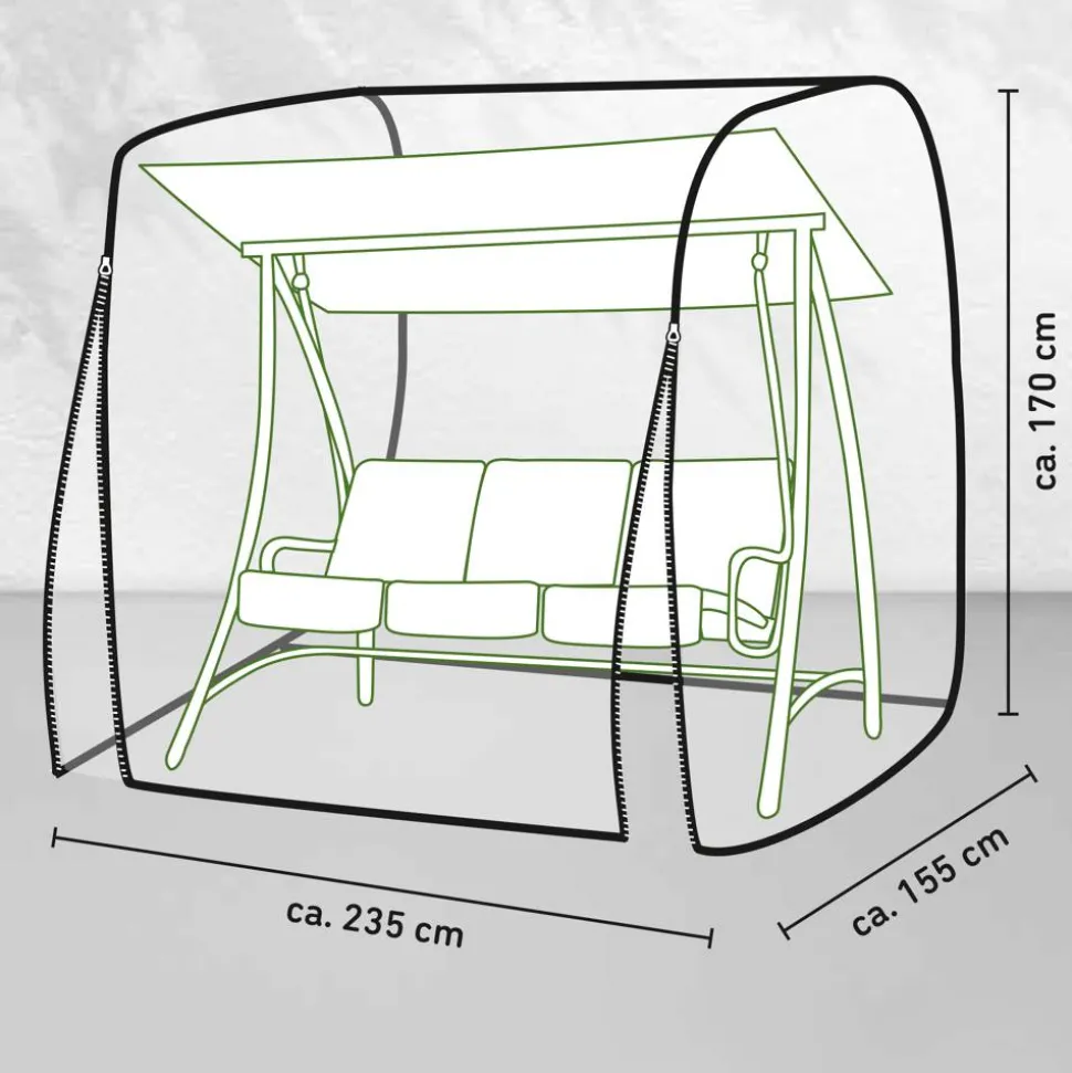 Abdeckung für Hollywoodschaukel wasserabweisend 155 x 170 x 235 cm