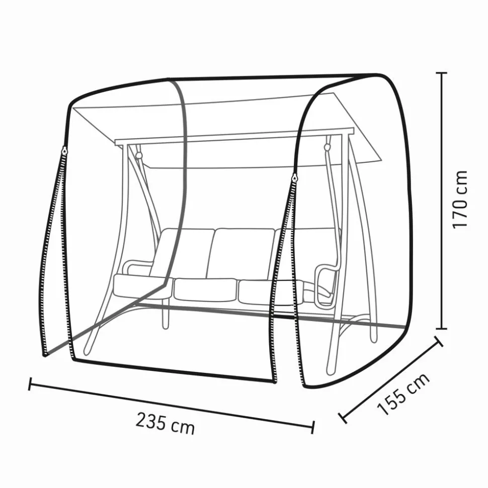 Abdeckung für Hollywoodschaukel wasserabweisend 155 x 170 x 235 cm