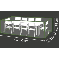 Abdeckung für Sitzgruppe wasserabweisend & UV-beständig 350 x 95 x 230 cm