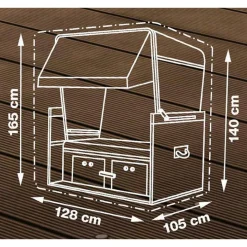 Abdeckung für Strandkorb UV-beständig 128 x 105 x 165 cm