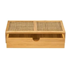 Ablagebox 'Allegre' Bambus/Rattan mit Schublade 28 x 14 x 6 cm