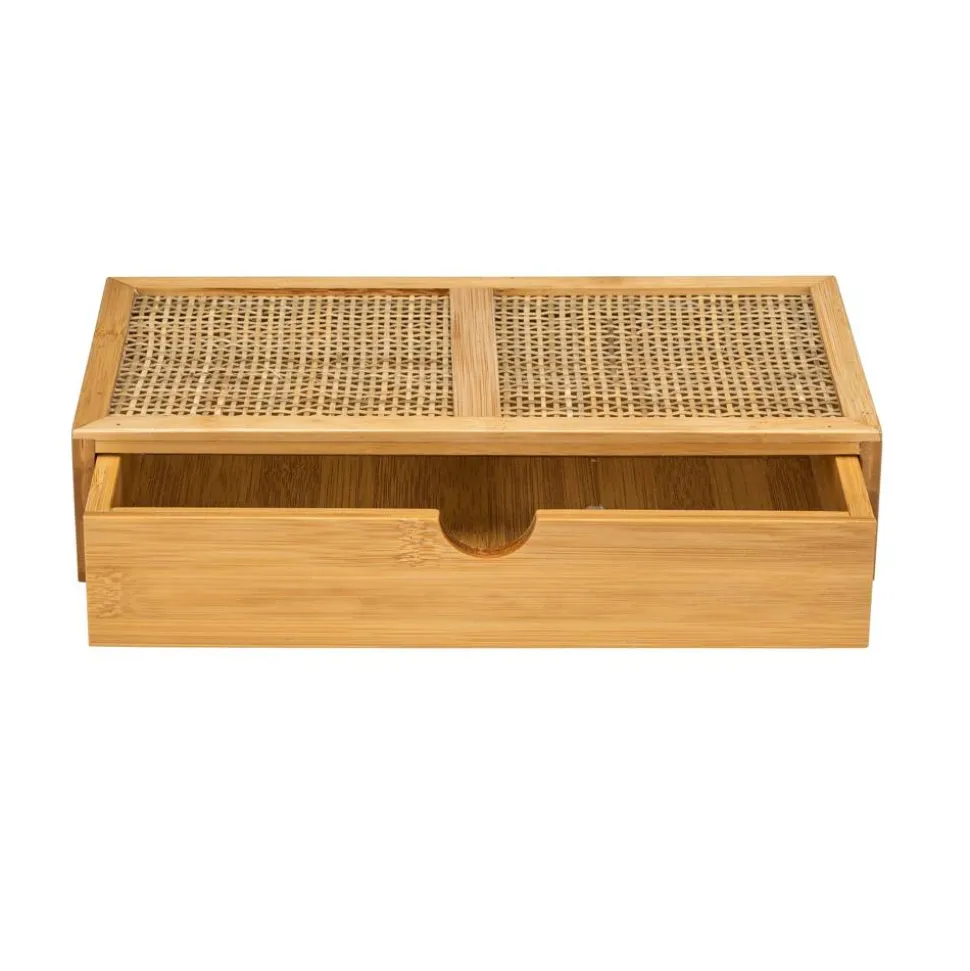 Ablagebox 'Allegre' Bambus/Rattan mit Schublade 28 x 14 x 6 cm