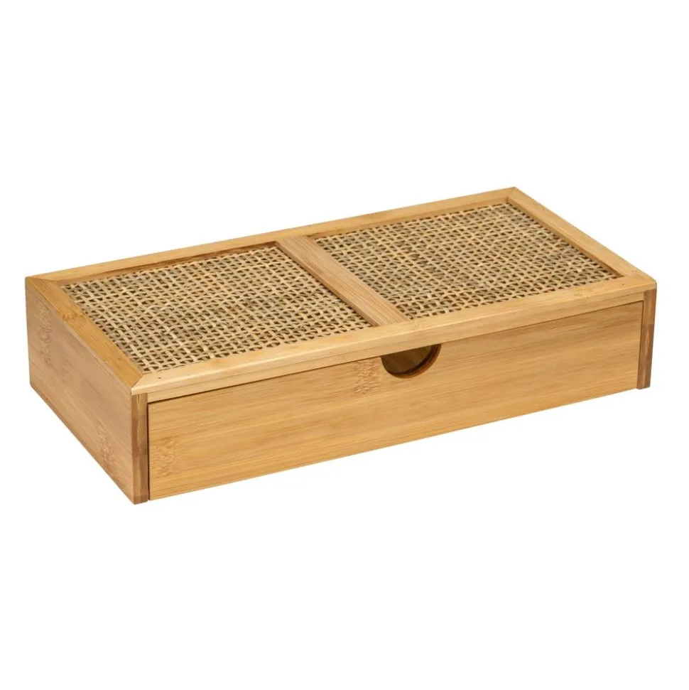 Ablagebox 'Allegre' Bambus/Rattan mit Schublade 28 x 14 x 6 cm