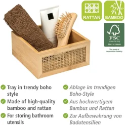 Ablagebox 'Allegre' Bambus/Rattan 15 x 15 x 7 cm