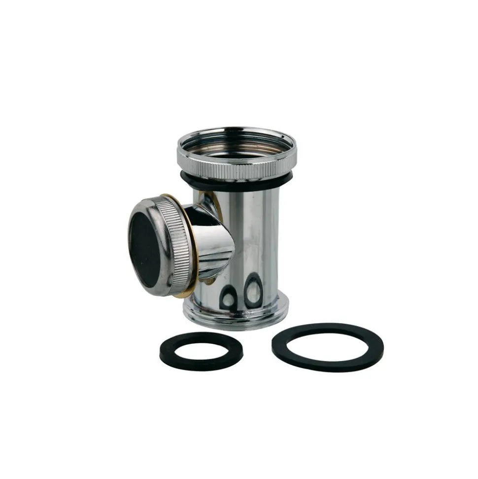 Ablauf-T-Stück Messing verchromt 1 1/4", für Siphon