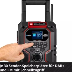 Akku-Baustellenradio 'TE-CR18Li Solo' DAB+FM mit Bluetooth 18 V ohne Akku und Ladegerät