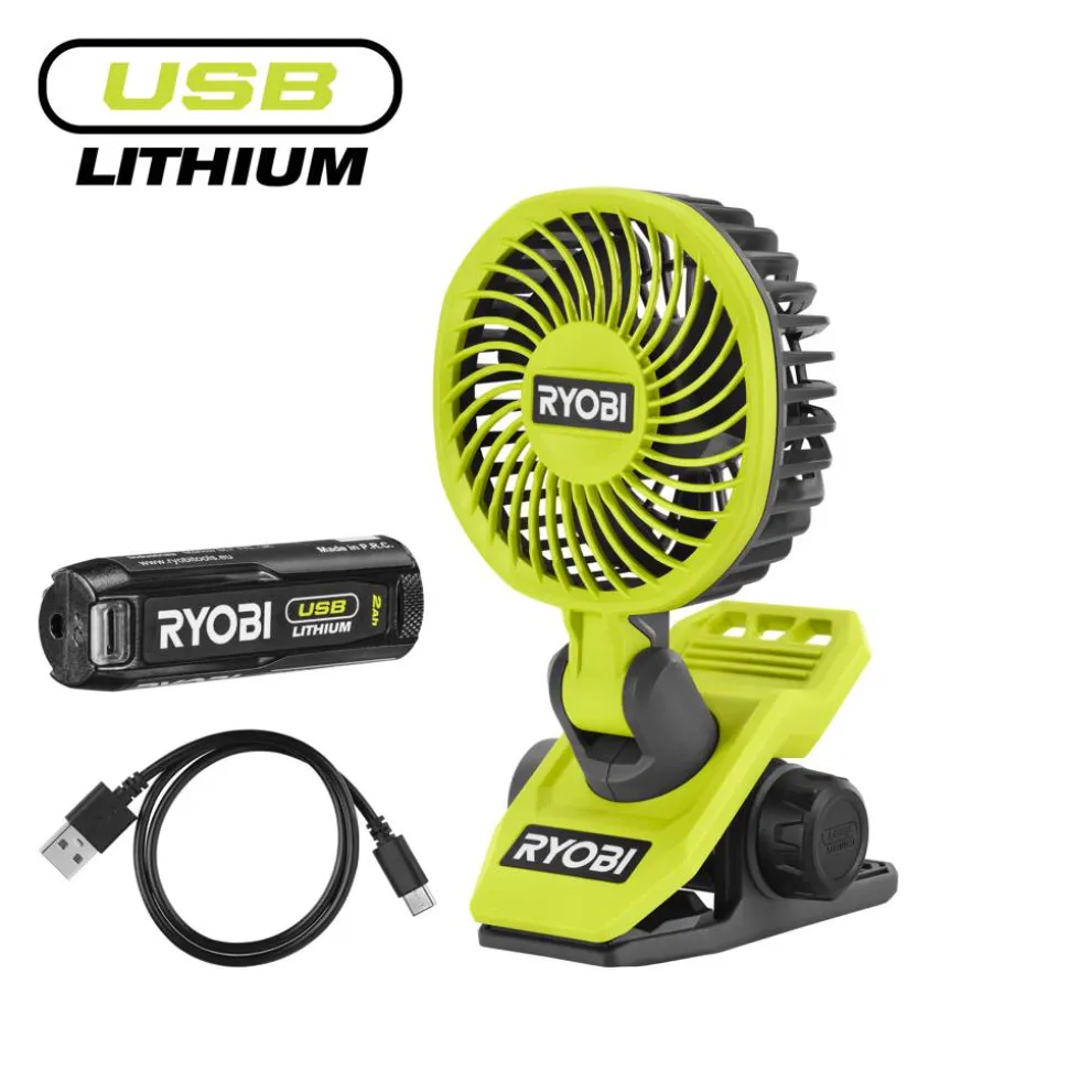 Akku-Clip-Ventilator 'USB-Lithium' 8,7 x 25,3 x 16,6 cm 4 V mit Akku und Ladekabel