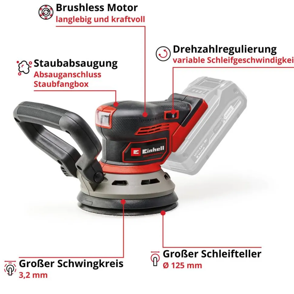 Akku-Exzenterschleifer 'TP-RS 18/32 Li BL - Solo' ohne Akku und Ladegerät