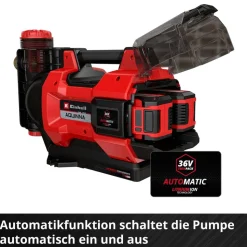 Akku-Gartenpumpe 'Aquinna 36/38 F LED automatic' 3800 l/h ohne Akku und Ladegerät