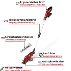 Akku-Gras- und Strauchschere 'GE-CG 18/100 Li T' mit Akku und Ladegerät
