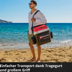 Akku-Kühlbox 'TE-COL 18/27 Li-Solo' schwarz/rot 27 l mit Warmhaltefunktion