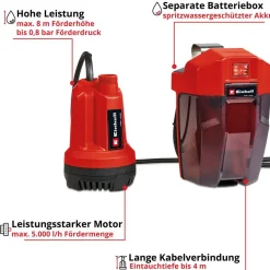 Akku-Klarwasserpumpe 'GE-SP 18 Li' Power X-Change 18 W 5000 l/h