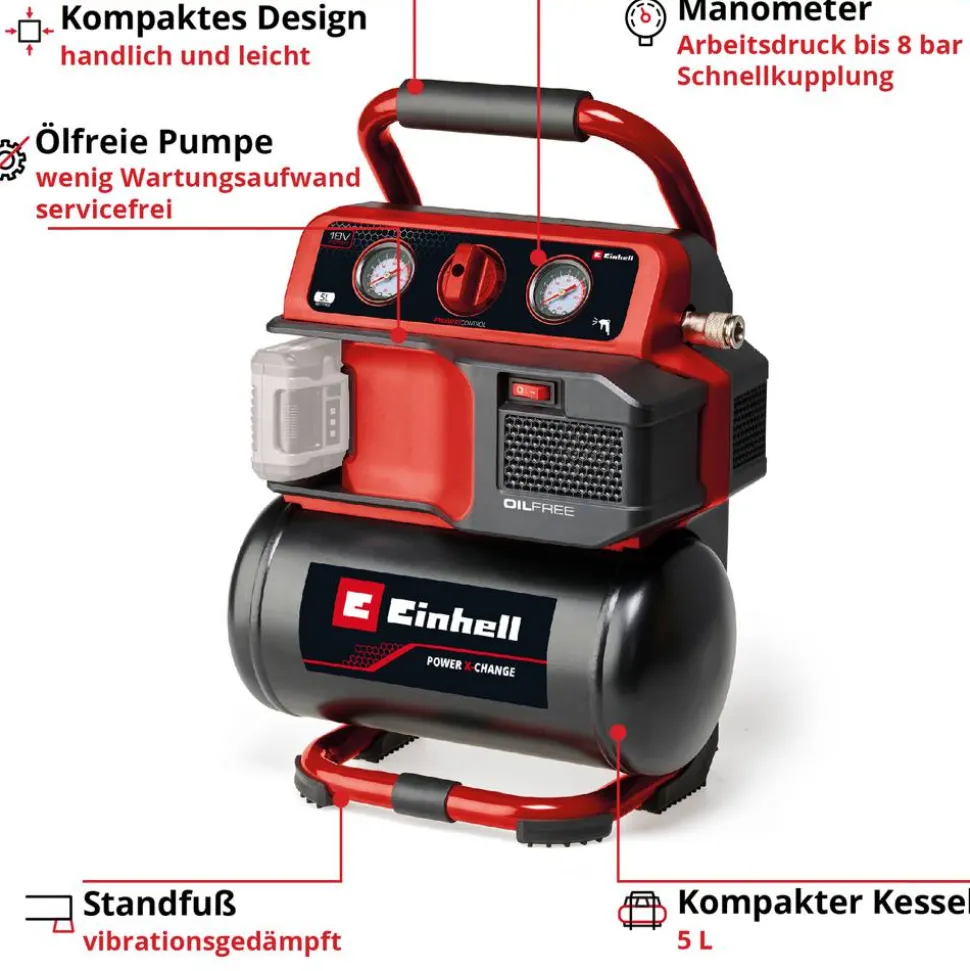 Akku-Kompressor 'TE-AC 18/75 Li OF-Solo' ohne Akku