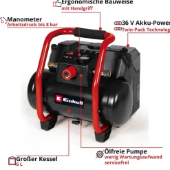 Akku-Kompressor 'TE-AC 36/150 Li OF-Solo' ohne Akku und Ladegerät