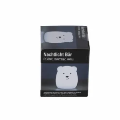 Akku-LED-Nachtlicht 'Bär' weiß 12 cm, mit Farbwechsler