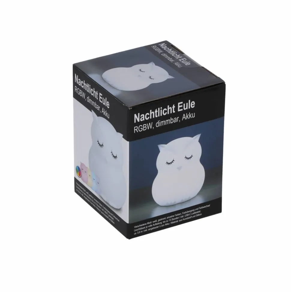 Akku-LED-Nachtlicht 'Eule' weiß 12 cm, mit Farbwechsler