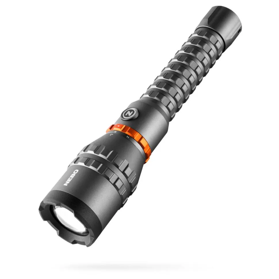 Akku-LED-Taschenlampe 'Davinici 8000' silbergrau 8000 lm, 5 Lichtmodi