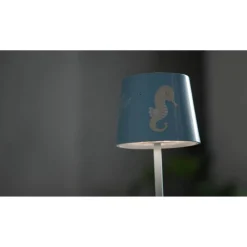 Akku-LED-Tischleuchte 'Charlie' blau Tiermotiv mit USB-Ladekabel Ø 10,6 x 26 cm