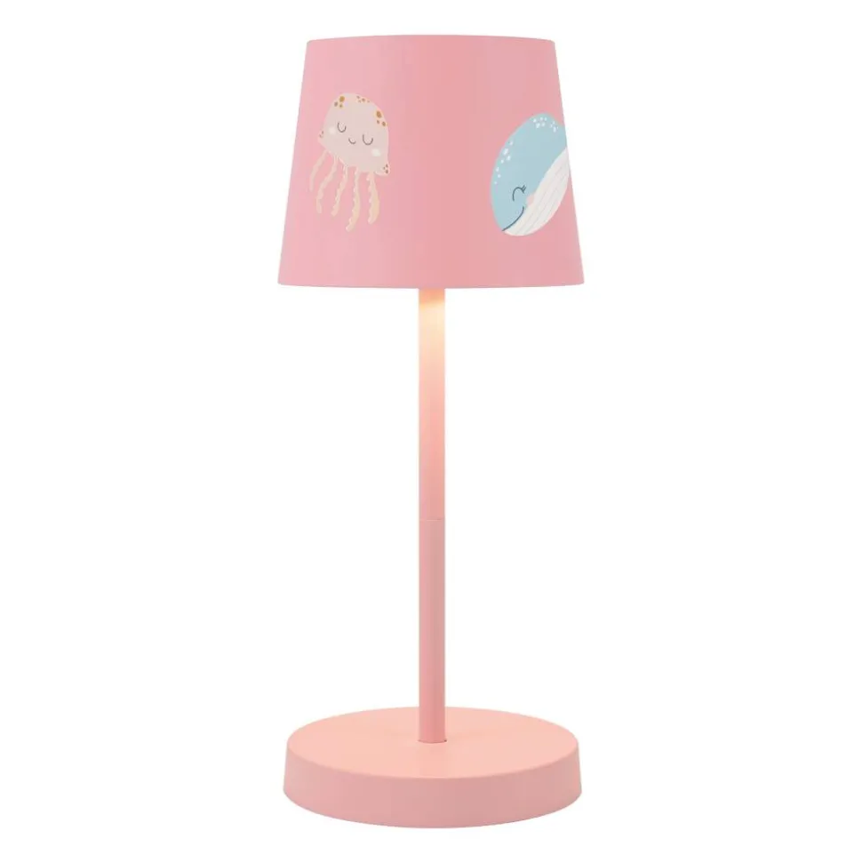 Akku-LED-Tischleuchte 'Charlie' rosa Tiermotiv mit USB-Ladekabel Ø 10,6 x 26 cm