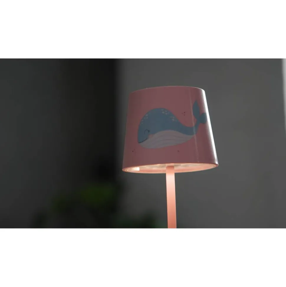 Akku-LED-Tischleuchte 'Charlie' rosa Tiermotiv mit USB-Ladekabel Ø 10,6 x 26 cm