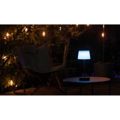 Akku-LED-Tischleuchte 'Leano' schwarz/weiß mit Farbwechsel, USB-Ladekabel Ø 12,8 x 30,5 cm