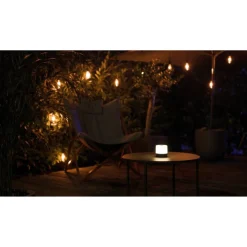 Akku-LED-Tischleuchte 'Louis' blau/weiß mit USB-Ladekabel Ø 7,2 x 7,2 cm