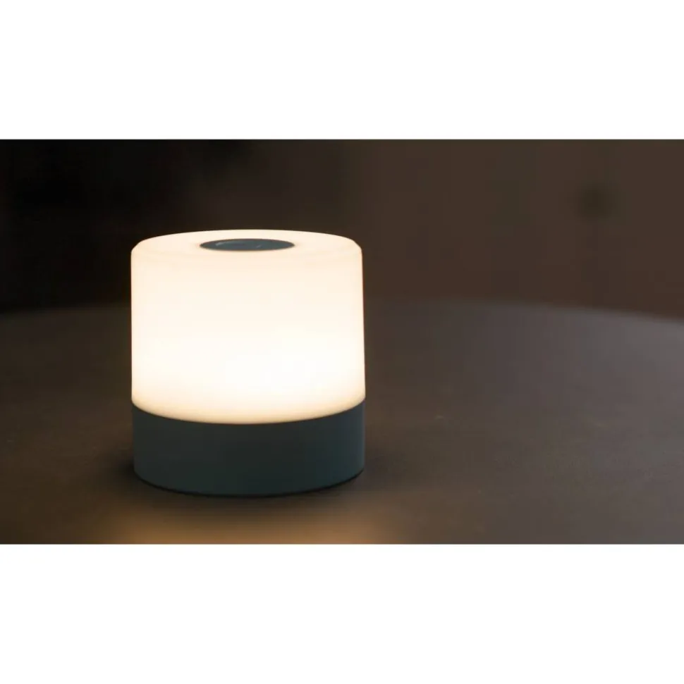 Akku-LED-Tischleuchte 'Louis' blau/weiß mit USB-Ladekabel Ø 7,2 x 7,2 cm