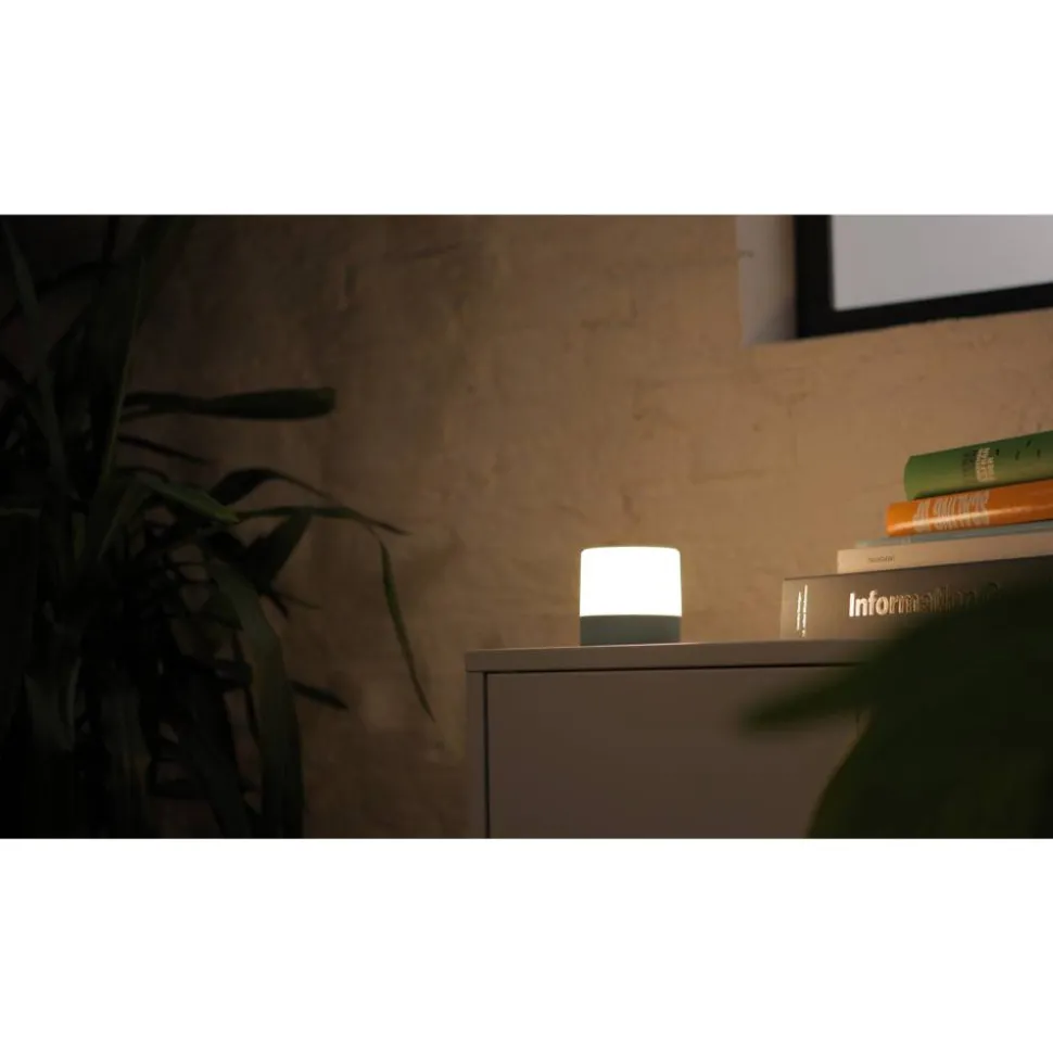 Akku-LED-Tischleuchte 'Louis' blau/weiß mit USB-Ladekabel Ø 7,2 x 7,2 cm