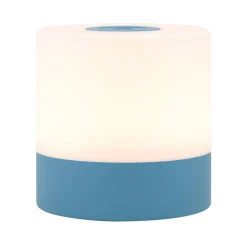 Akku-LED-Tischleuchte 'Louis' blau/weiß mit USB-Ladekabel Ø 7,2 x 7,2 cm