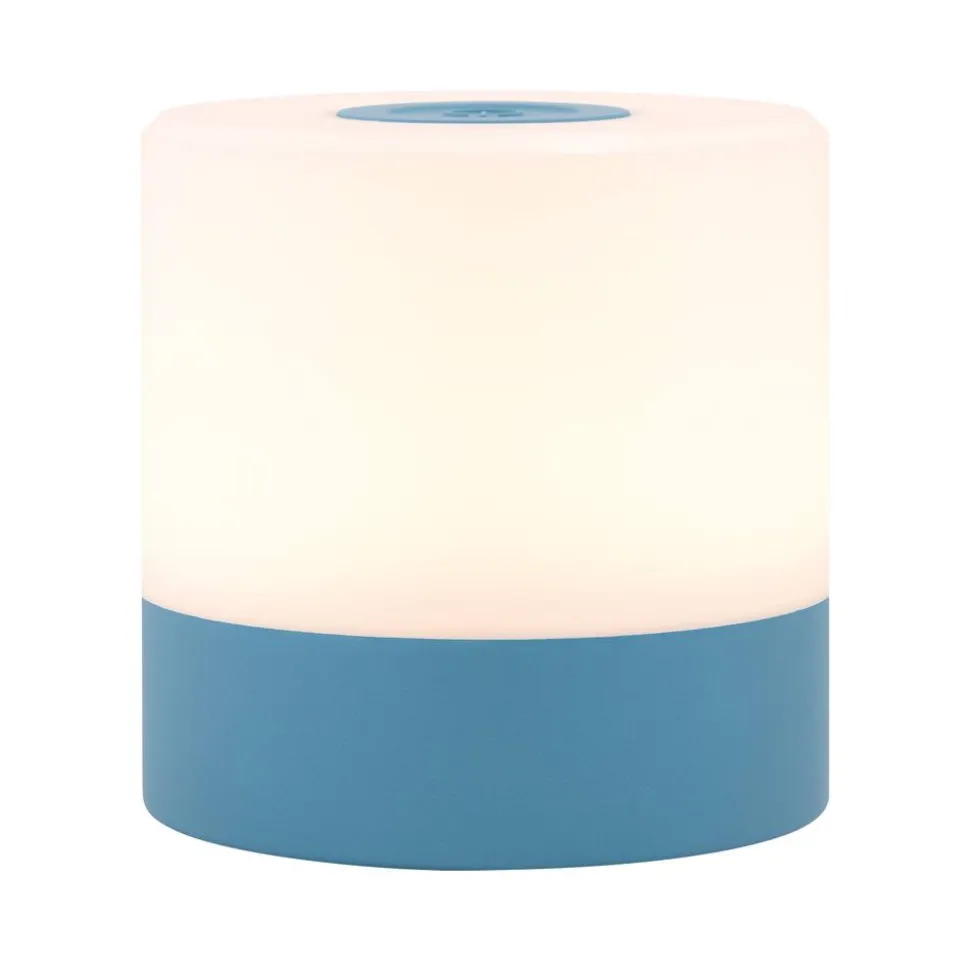 Akku-LED-Tischleuchte 'Louis' blau/weiß mit USB-Ladekabel Ø 7,2 x 7,2 cm