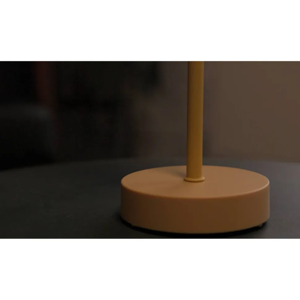 Akku-LED-Tischleuchte 'Marlo' gelb/weiß mit USB-Ladekabel Ø 11 x 38 cm