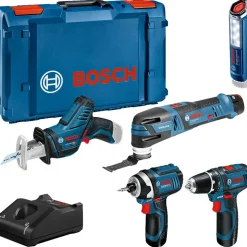 Akku-Maschinen-Set '5-Tool-Kit Professional GSR' 12 V mit 3 Akkus und Ladegerät