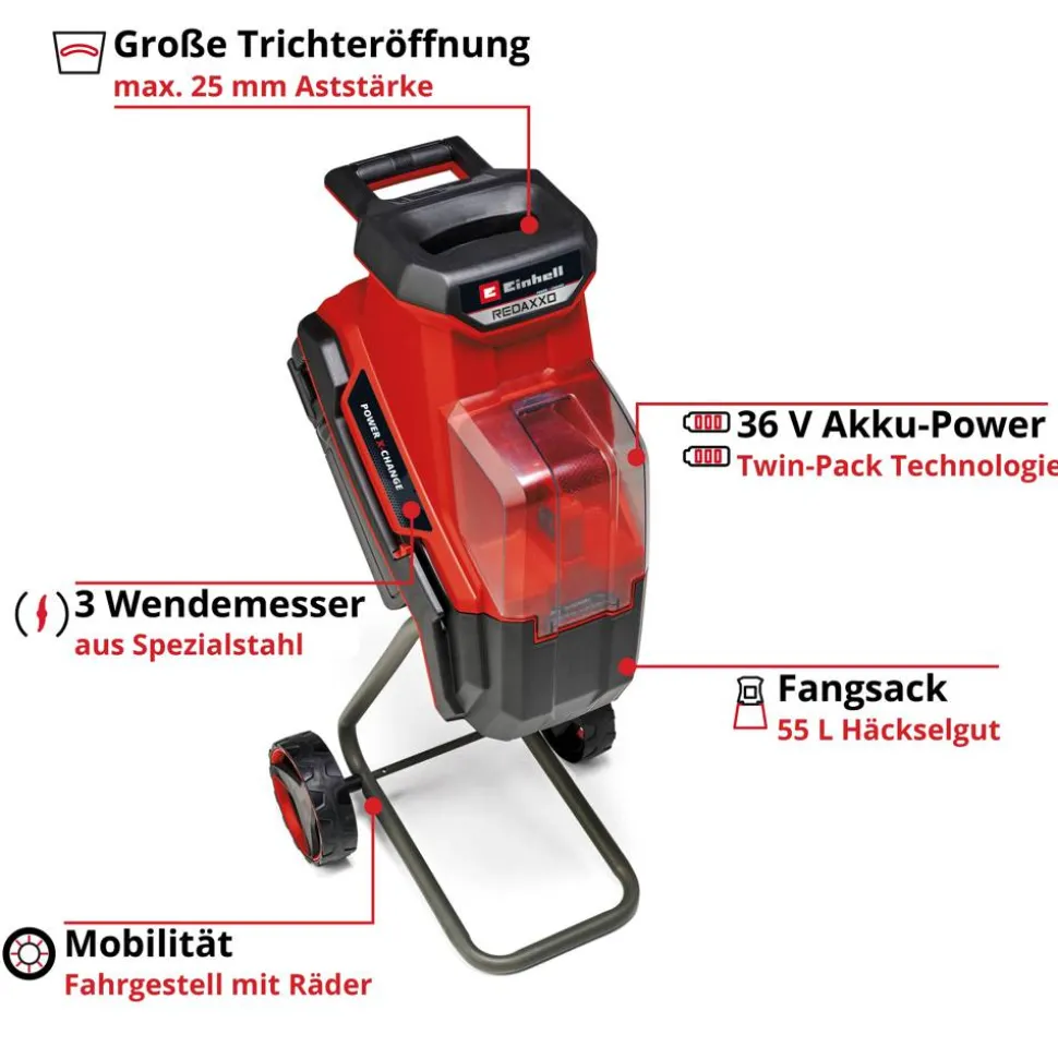 Akku-Messerhäcksler 'Redaxxo 36/25' ohne Akku, Power X-Change