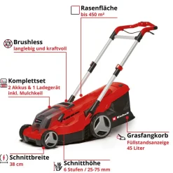 Akku-Rasenmäher 'GP-CM 36/450' Professional 2 x 18 V Akkus, bis 450 m²