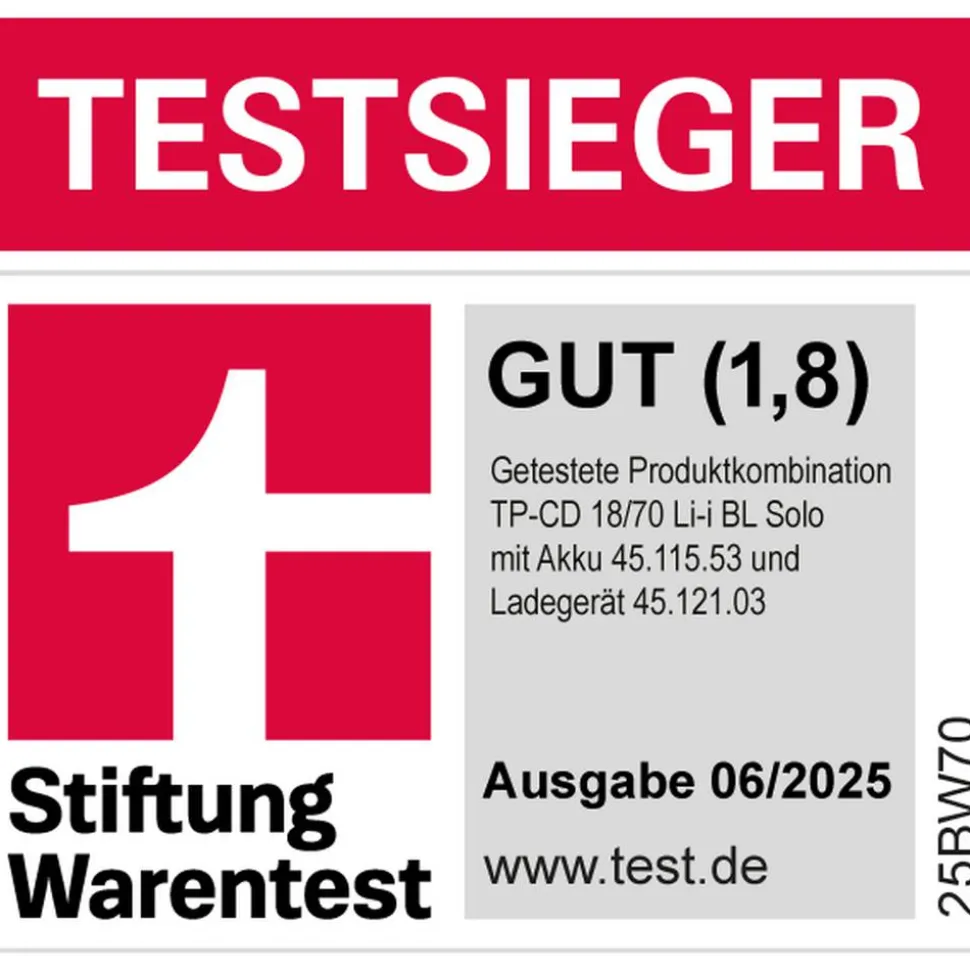 Akku-Schlagbohrschrauber 'TP-CD 18/70 Li-i BL Professional'-Kit 18 V mit 2 Akkus und Ladegerät
