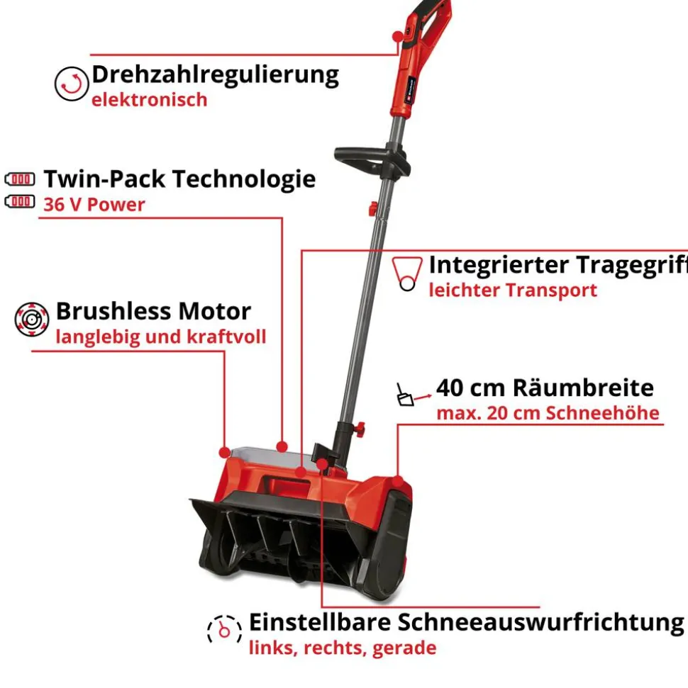 Akku-Schneefräse 'GE-ST 36/40 Li E-Solo' 36 V ohne Akku und Ladegerät