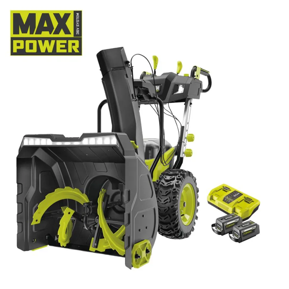 Akku-Schneefräse 'Max Power Brushless RY36STX61A-260F' 36 V mit Akkus und Ladegerät