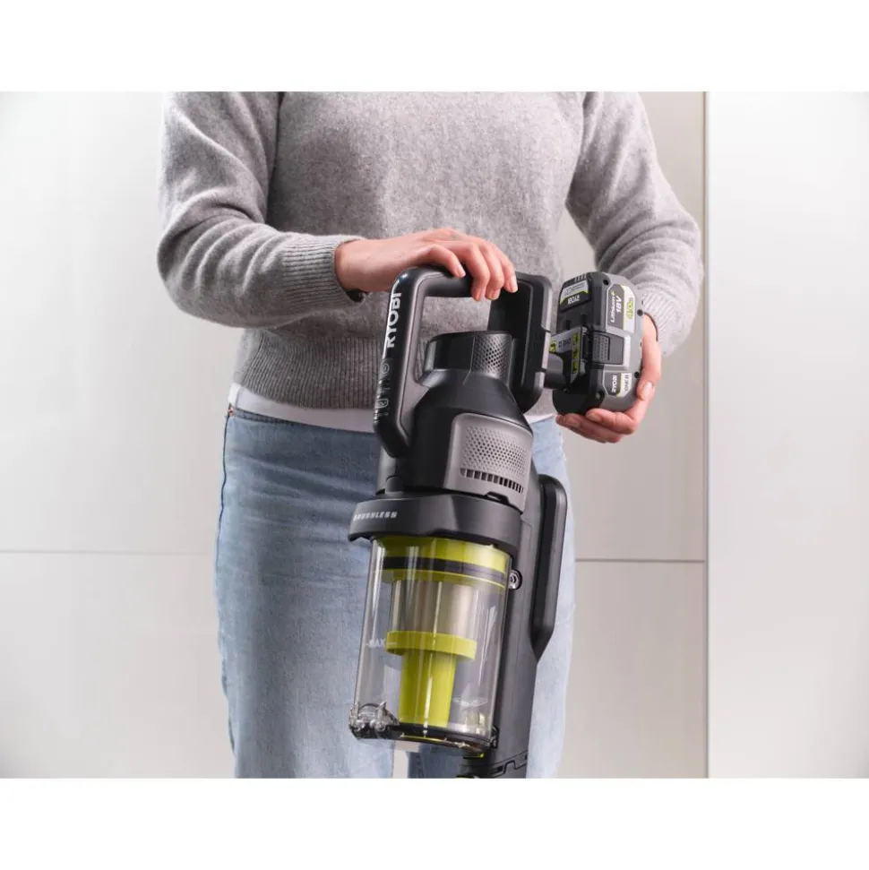 Akku-Staubsauger 'One+ Brushless RASV18BL1X40G' 18 V mit 4,0 Ah Akku und Wandhalterung