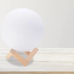 Akku-Tischleuchte 'Mond' weiß Ø 15 cm, mit Farbwechsler und Fernbedienung