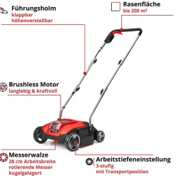 Akku-Vertikutierer 'GC-SC 18/28 Li-Solo' ohne Akku bis 200 m²