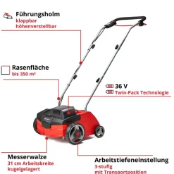 Akku-Vertikutierer/-lüfter 'GC-SC 36/31 Li-Solo' ohne Akku bis 300 m²