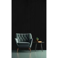 Akustik-Paneel Lederoptik schwarz 2400 x 561 x 19 mm